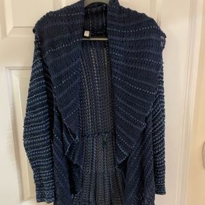 Ralph Lauren Womens Blue XL crochet sweater can be worn two ways all seasons